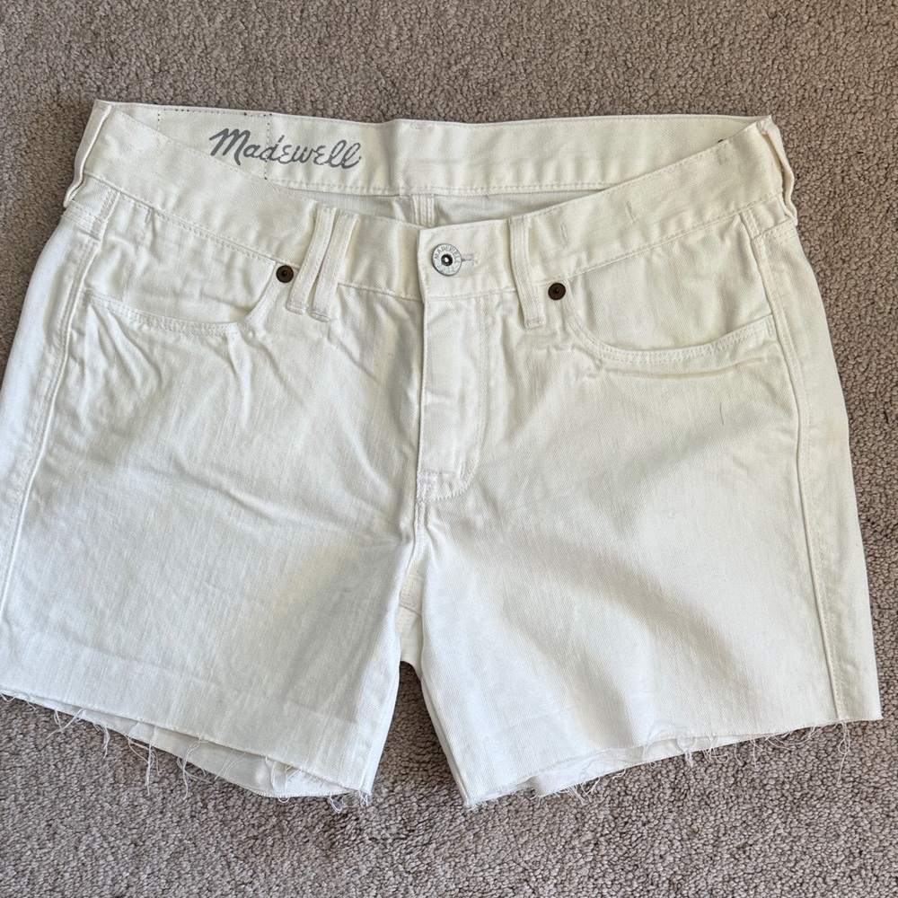 Madewell Cream Jean Shorts